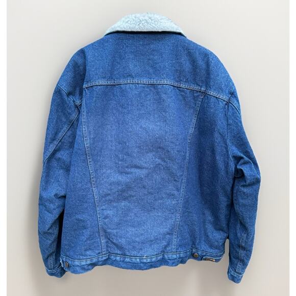Wrangler Men's Denim Jacket Sherpa XX Large Vintage 90s 2XL - Picture 6 of 7